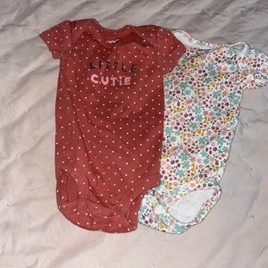 Two onesies, super cute with baby jeans or alone
